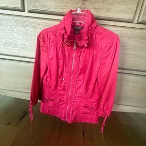 White House Black Market Women's Bright Pink Utility Jacket